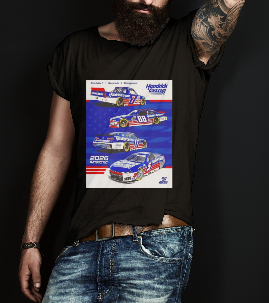 Hendrick Motorsports 2026 Patriotic NASCAR Cars Coronado Chicagoland T-Shirt