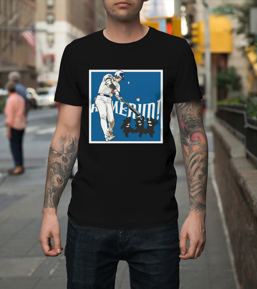 Shohei Ohtani Los Angeles Dodgers Home Run Anime Bears T-Shirt