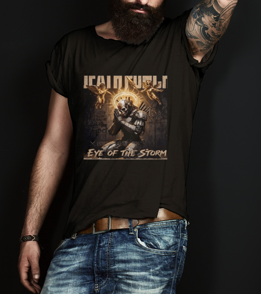 5 Finger Death Punch Eye Of The Storm 2026 Release May 15 Angel Robot Halo Motif T-Shirt