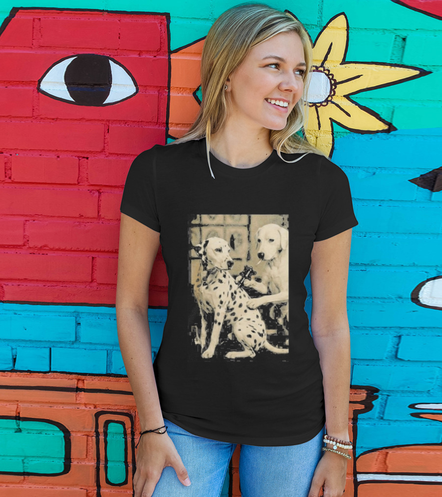 Dalmatian Dog Tattoo Artist Black And White Humor T-Shirt