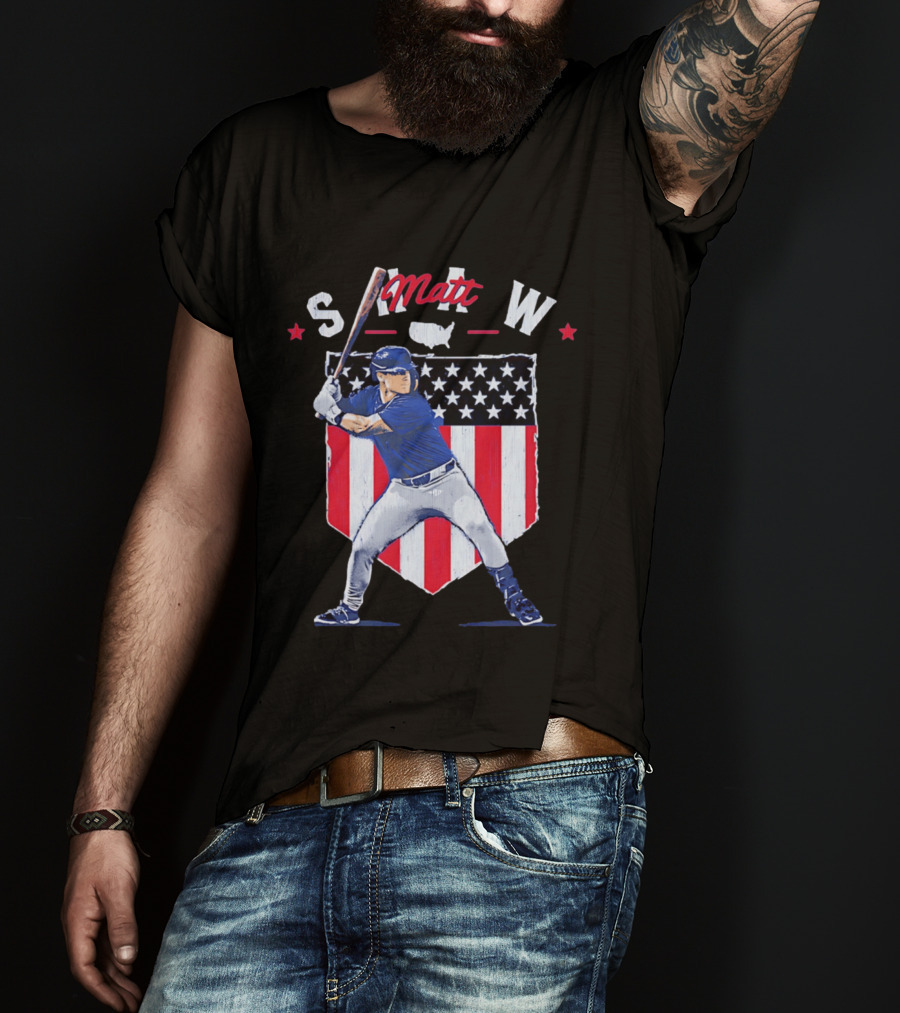 Matt Shaw Stars Stripes Chicago Cubs Baseball T-Shirt