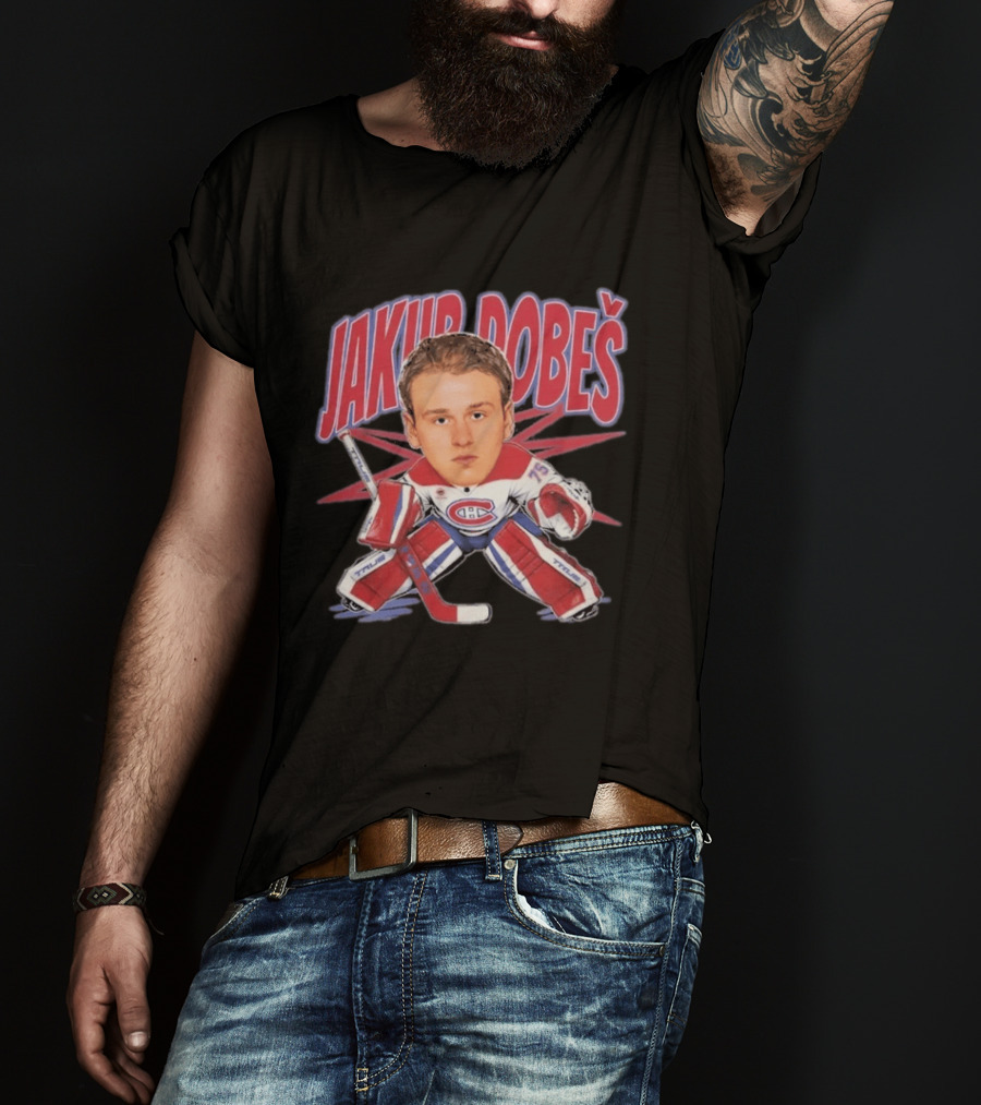 Jakub Dobeš Hockey Montreal Canadiens Goalie Caricature T-Shirt