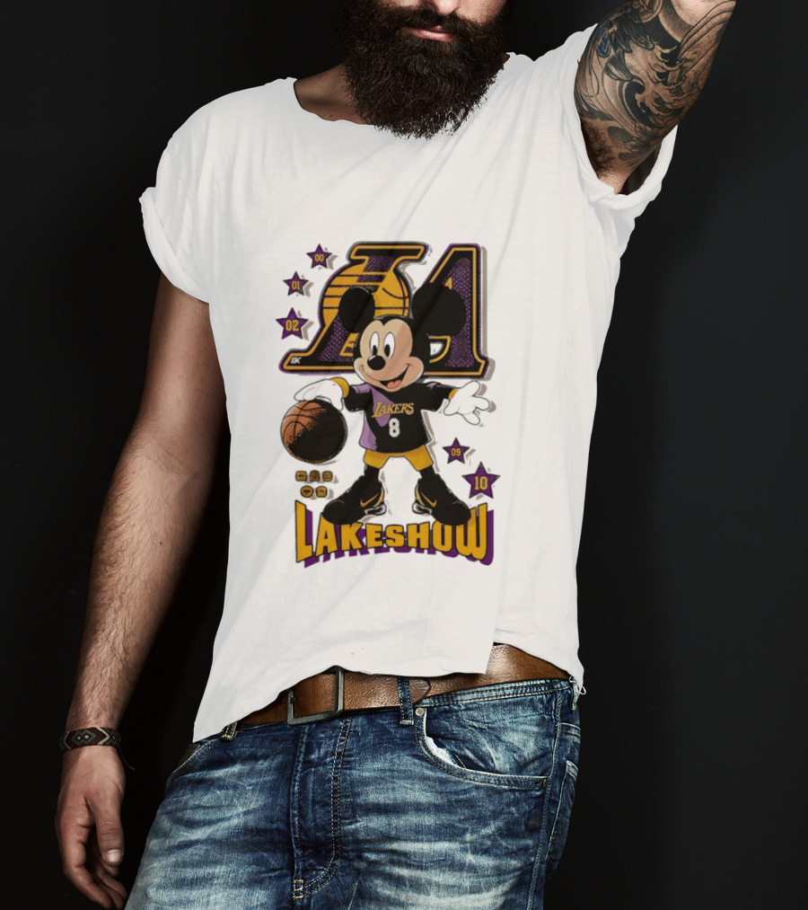 Mickey Mouse Lakers LA Basketball Lakeshow T-Shirt