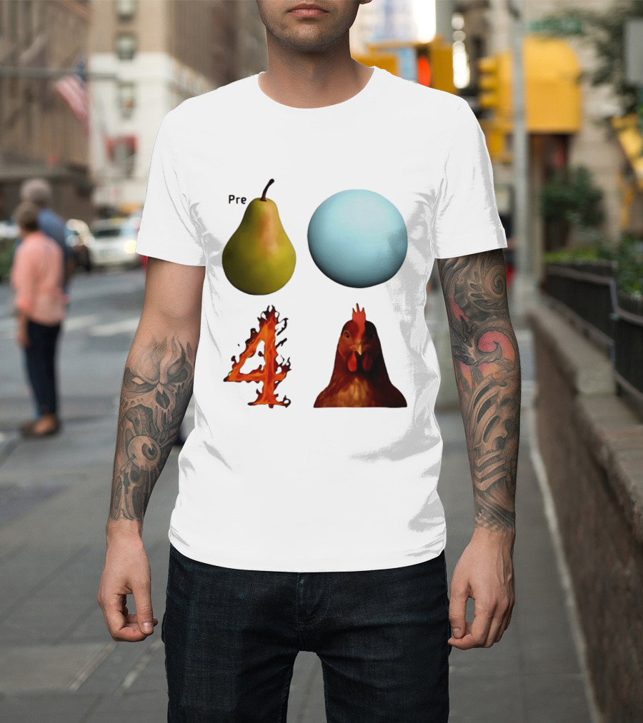Prepare Pear Sphere Flame 4 Chicken T-Shirt