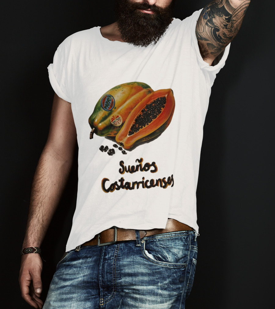 Sueños Costarricenses Papaya Pura Vida Tropical Fruit Dreams Costa Rican T-Shirt