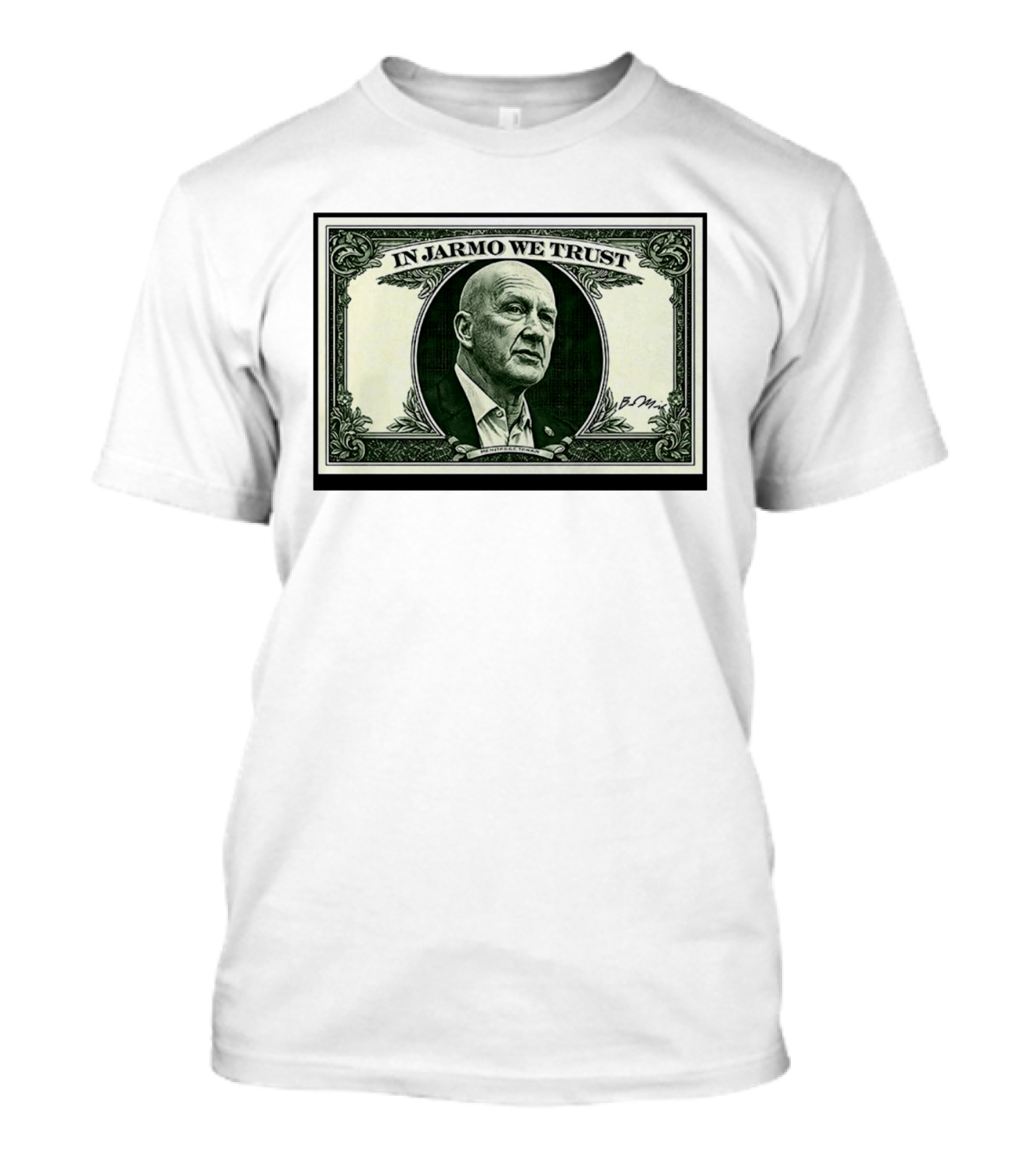 In Jarmo We Trust Dollar Bill Buffalo Sabres Jarmo Kekalainen T-Shirt