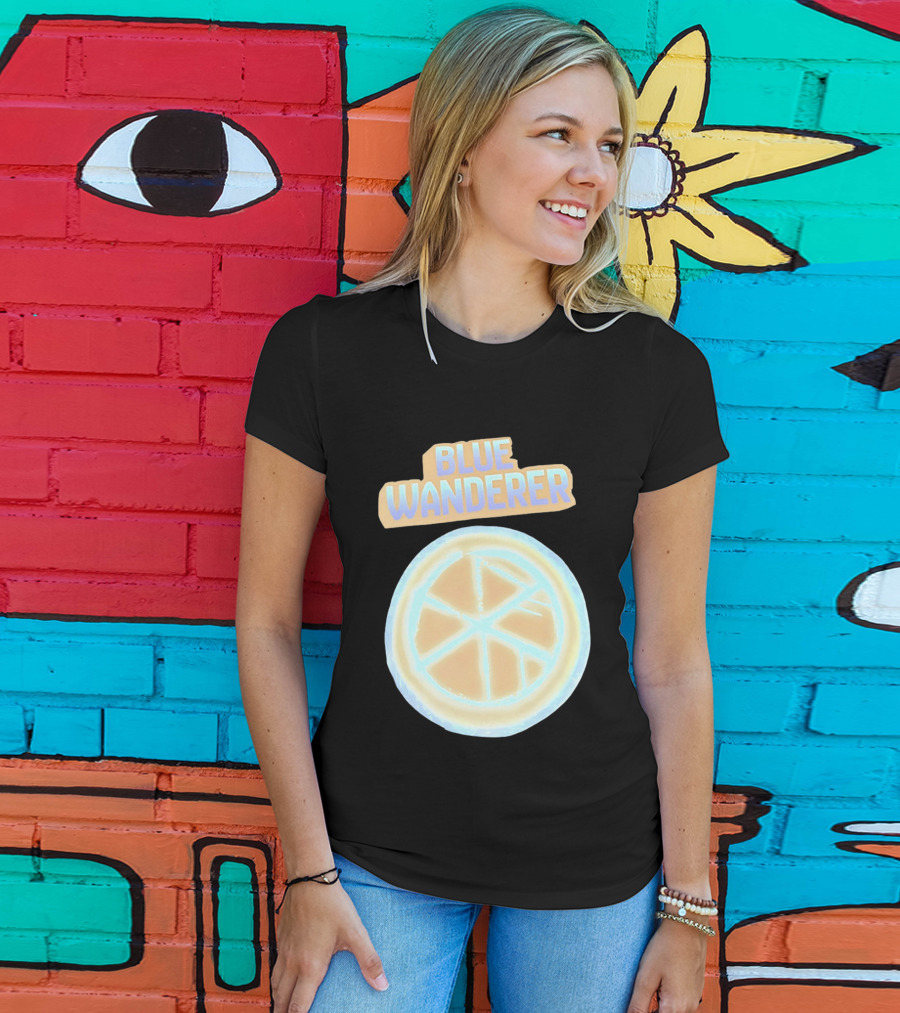 Blue Wanderer Basketball Neon Glow Circle T-Shirt