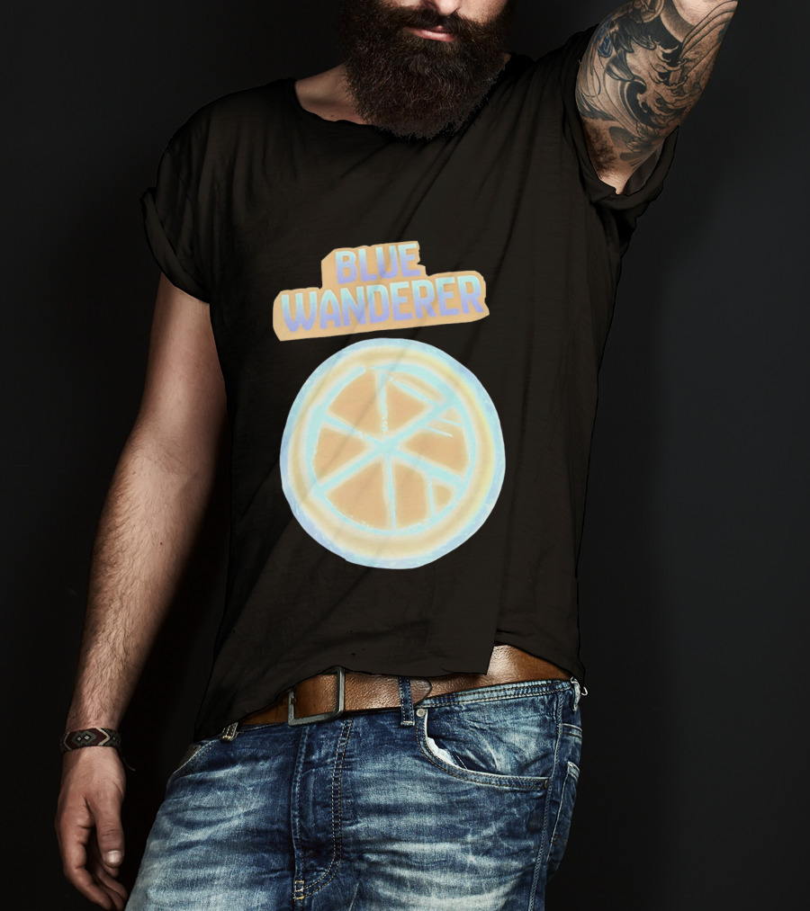 Blue Wanderer Basketball Neon Glow Circle T-Shirt