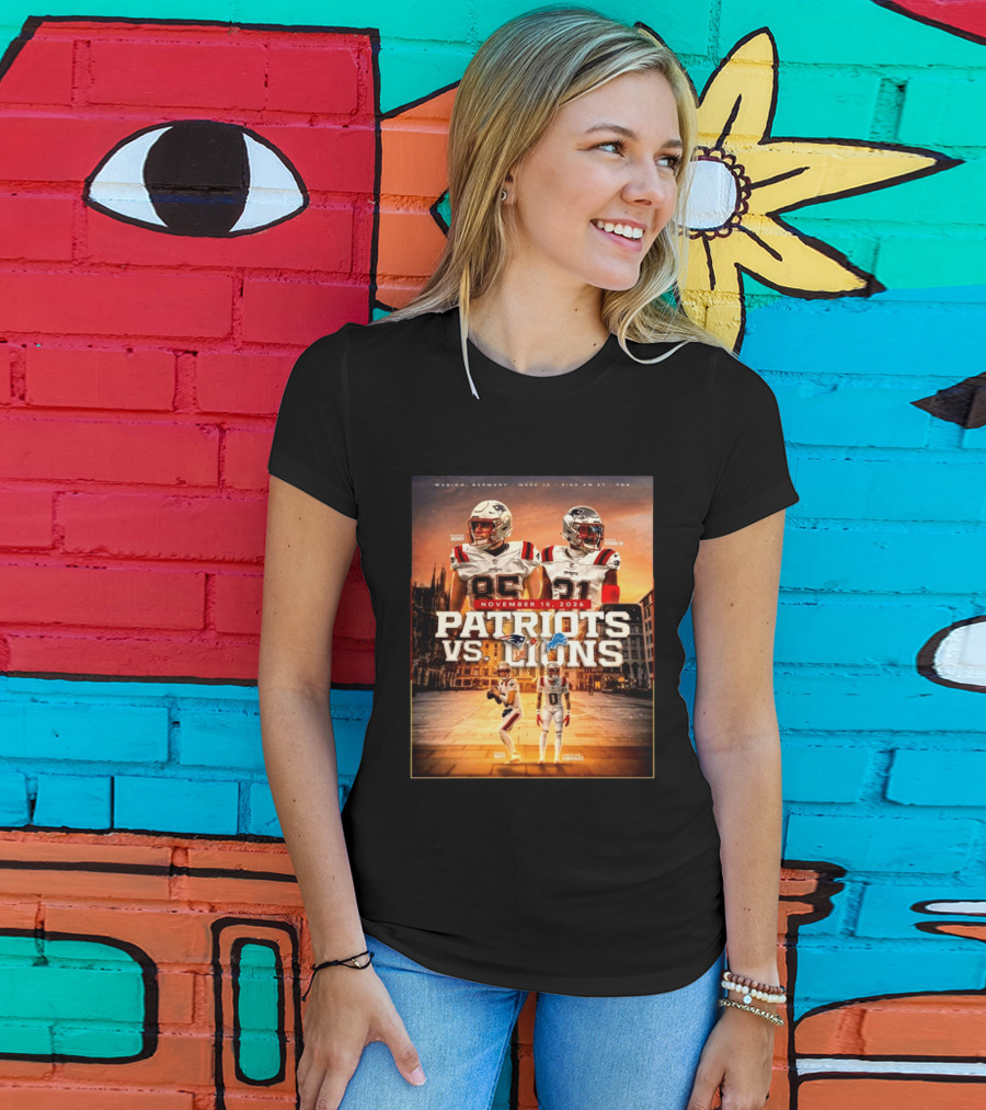 New England Patriots Vs Detroit Lions November 15 2026 Munich Germany Week 10 FOX T-Shirt