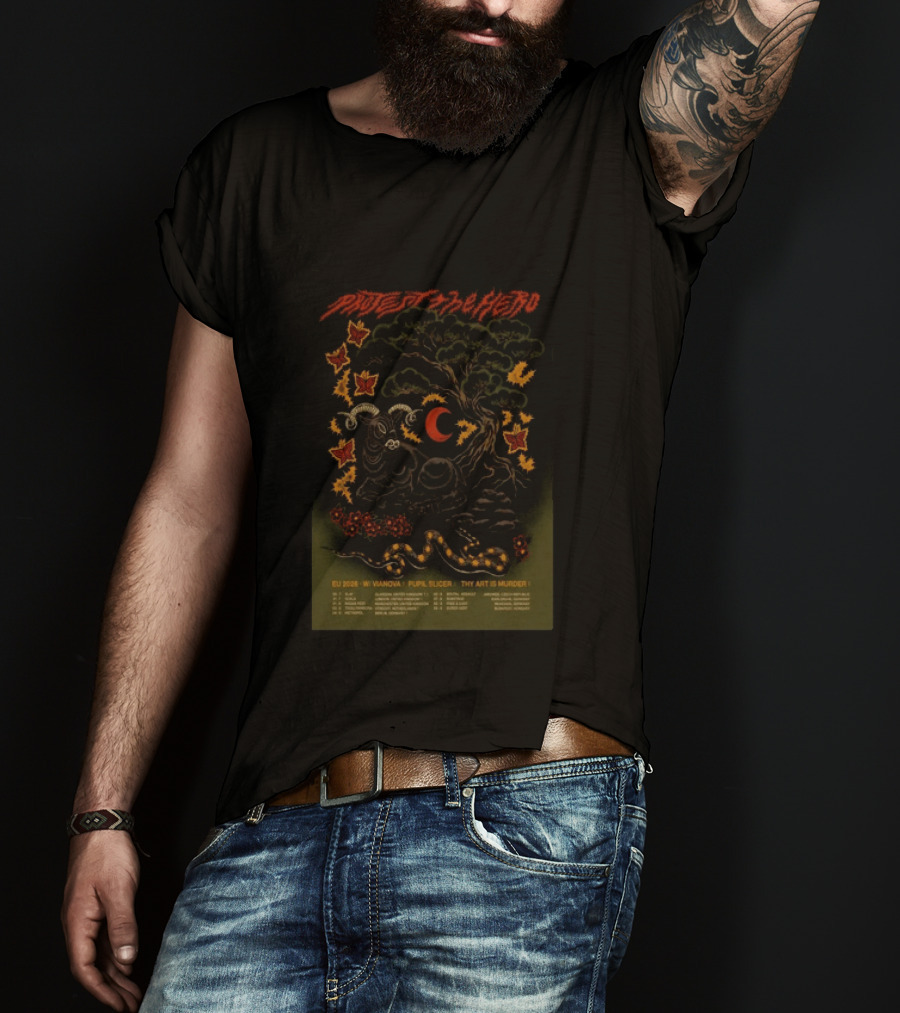 Protest The Hero EU 2026 Tour Vanaova Pupil Slicer Thy Art Is Murder Butterfly Tree Goat Snake T-Shirt