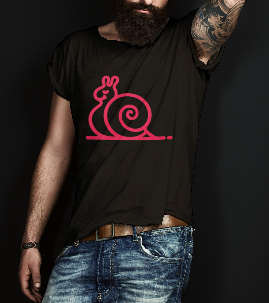 Snail Neon Spiral Heart T-Shirt