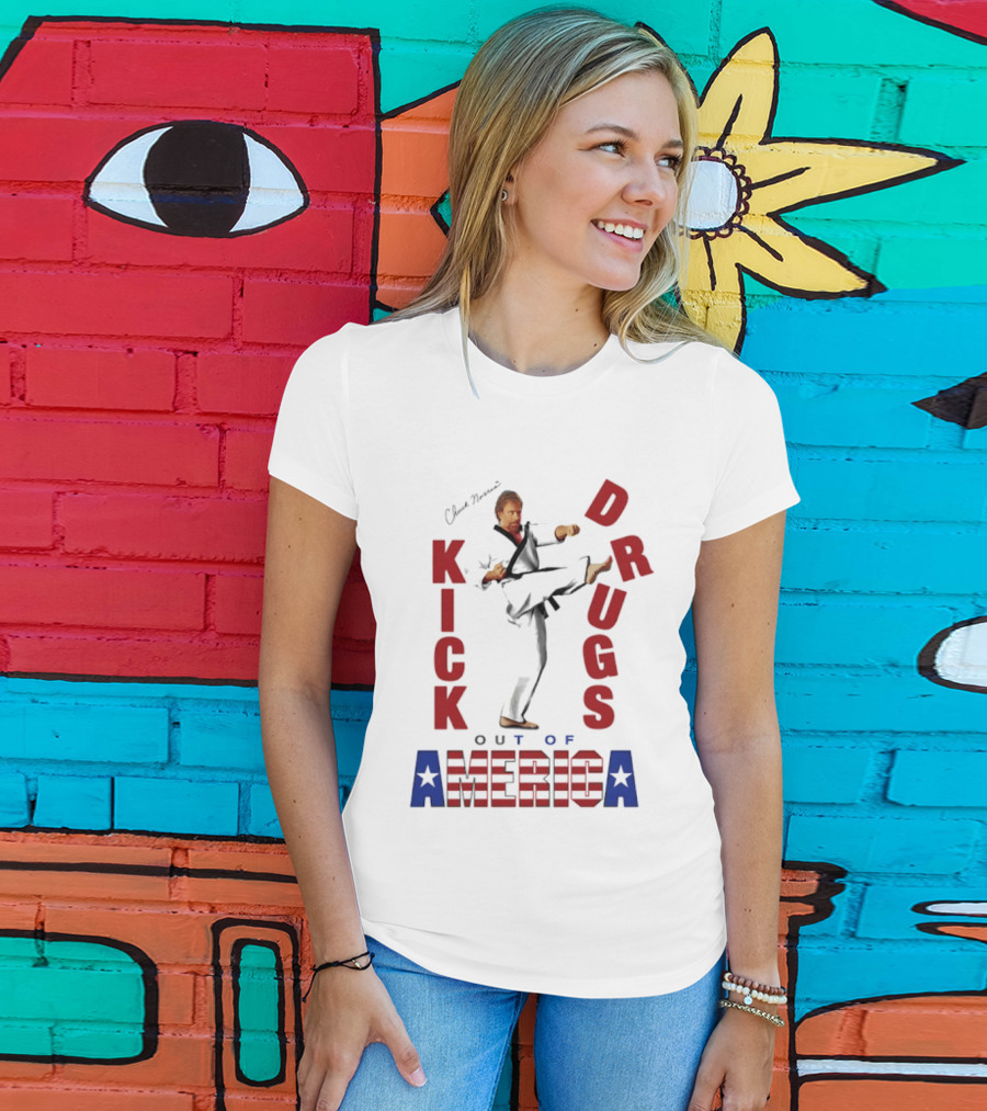 Chuck Norris Kick Drugs Out Of America T-Shirt