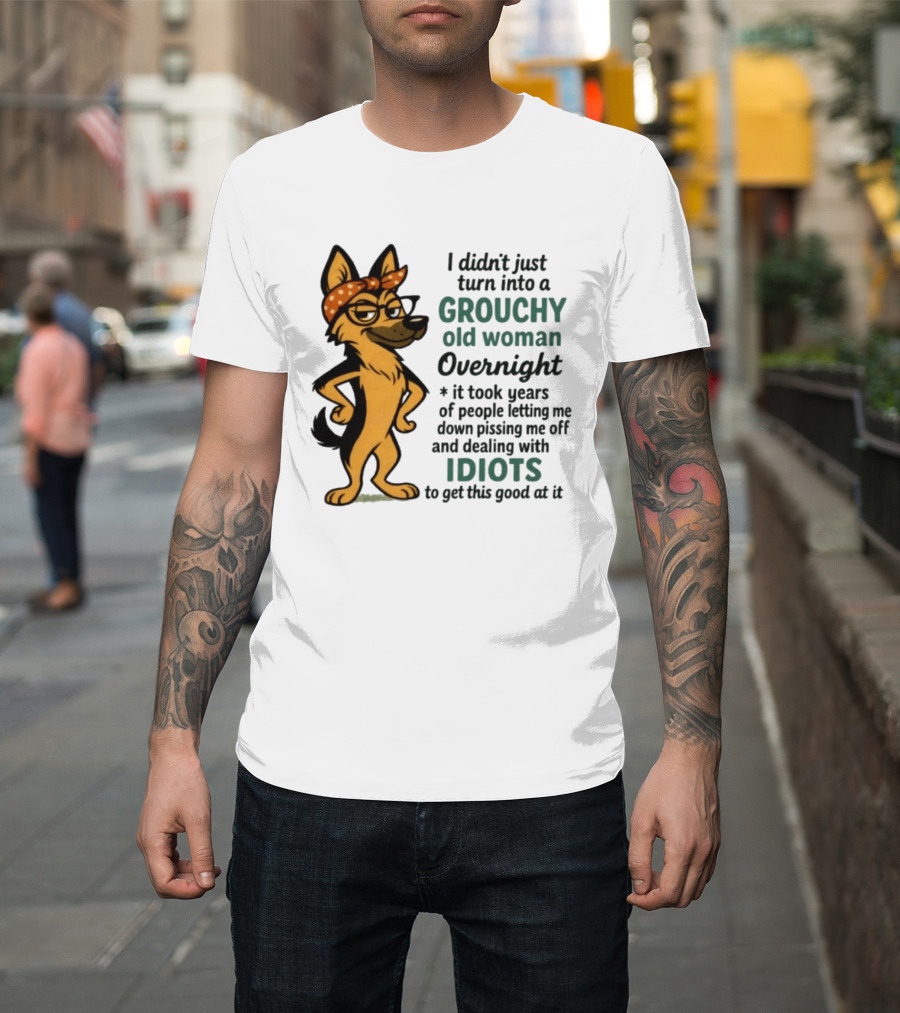 I Didn't Just Turn Into A Grouchy Old Woman German Shepherd Overnight Dealing With Idiots T-Shirt