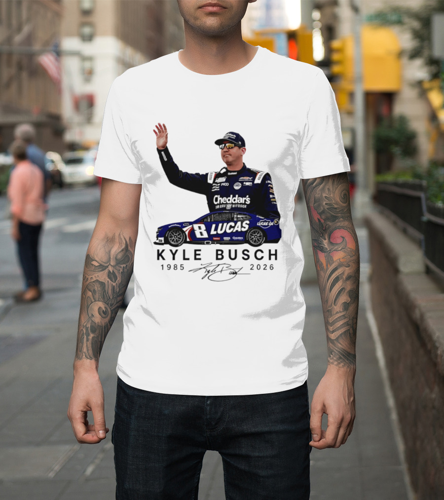 Kyle Busch Rowdy 1985 2026 Cheddars Lucas Racing 8 T-Shirt