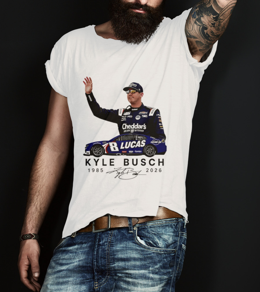 Kyle Busch Rowdy 1985 2026 Cheddars Lucas Racing 8 T-Shirt