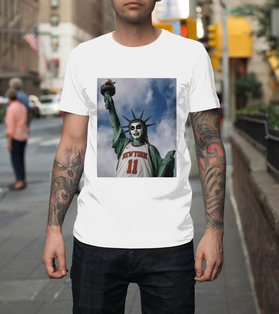 New York 11 Statue Of Liberty Joker Mashup T-Shirt