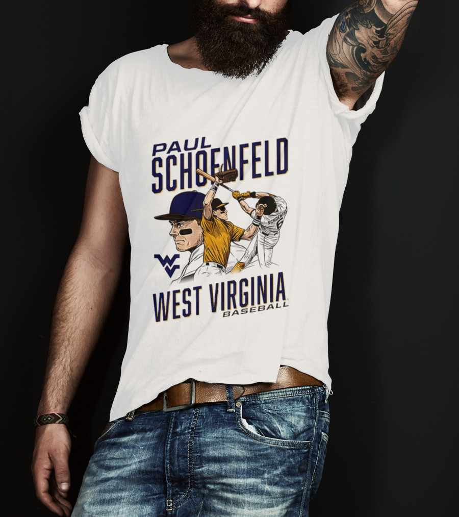 Paul Schoenfeld West Virginia Baseball WV Player T-Shirt