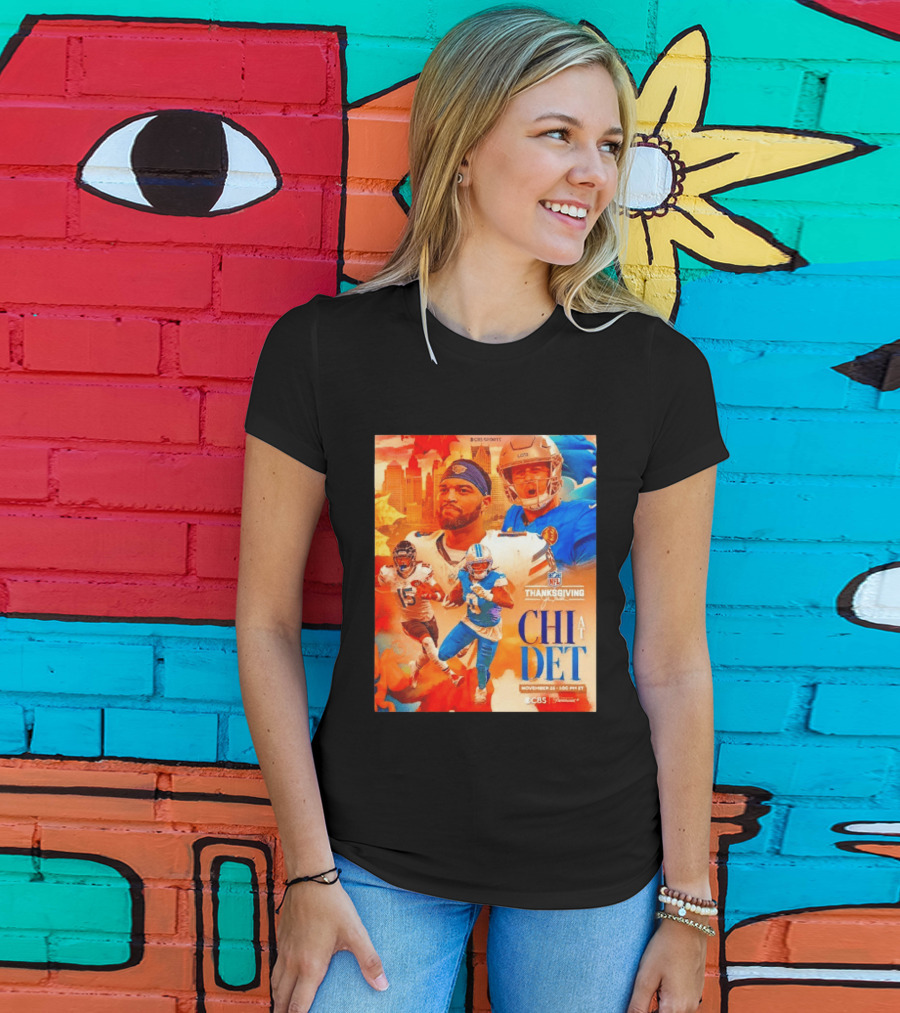 NFL Thanksgiving Day Game Chicago Bears Vs Detroit Lions Nov 26 CBS Sports T-Shirt