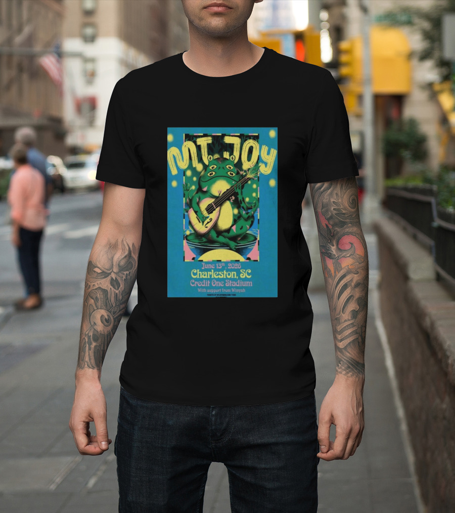 MT. JOY Charleston SC June 13 2026 Credit One Stadium Frog Guitar Concert T-Shirt