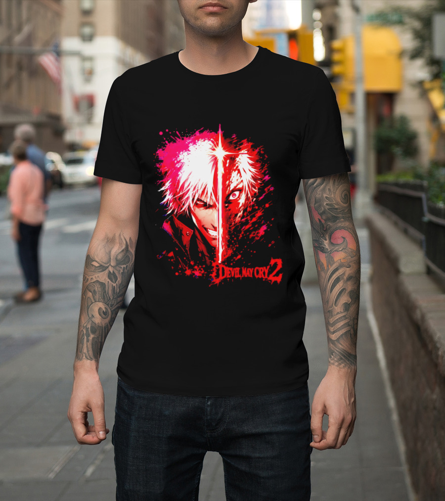 Devil May Cry 2 Dante Half Face Split T-Shirt