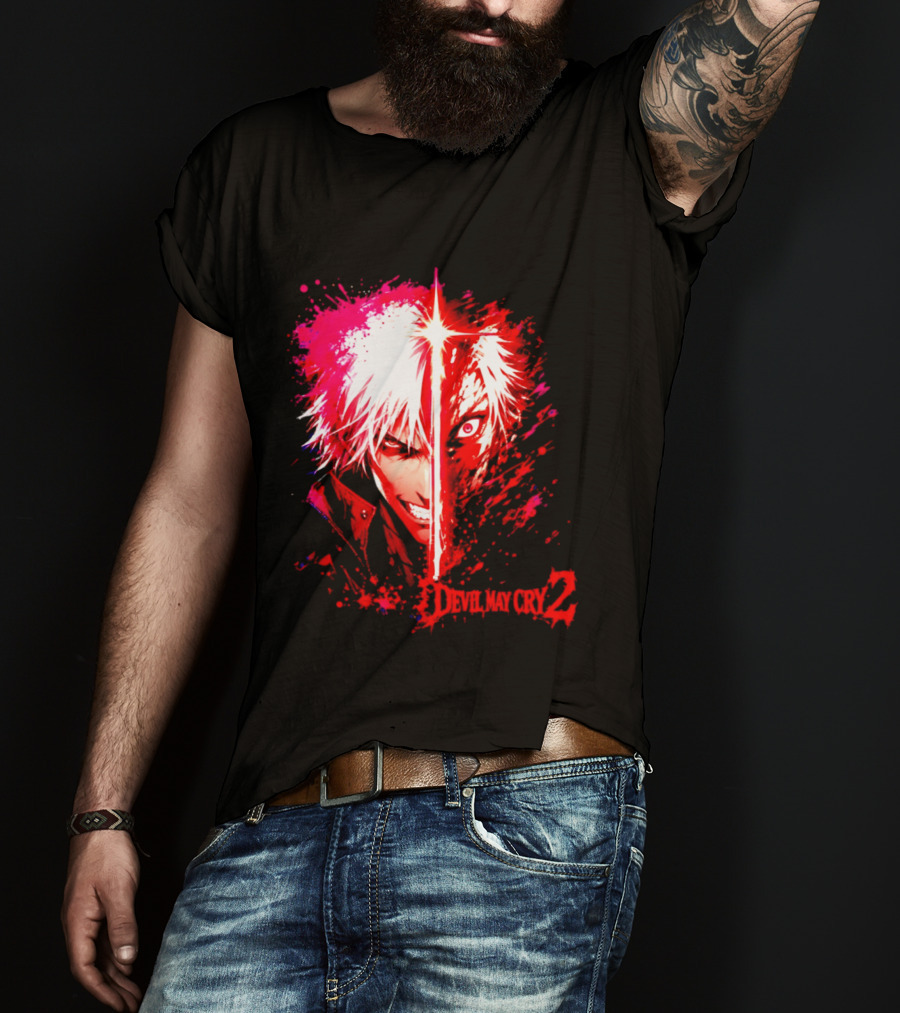 Devil May Cry 2 Dante Half Face Split T-Shirt