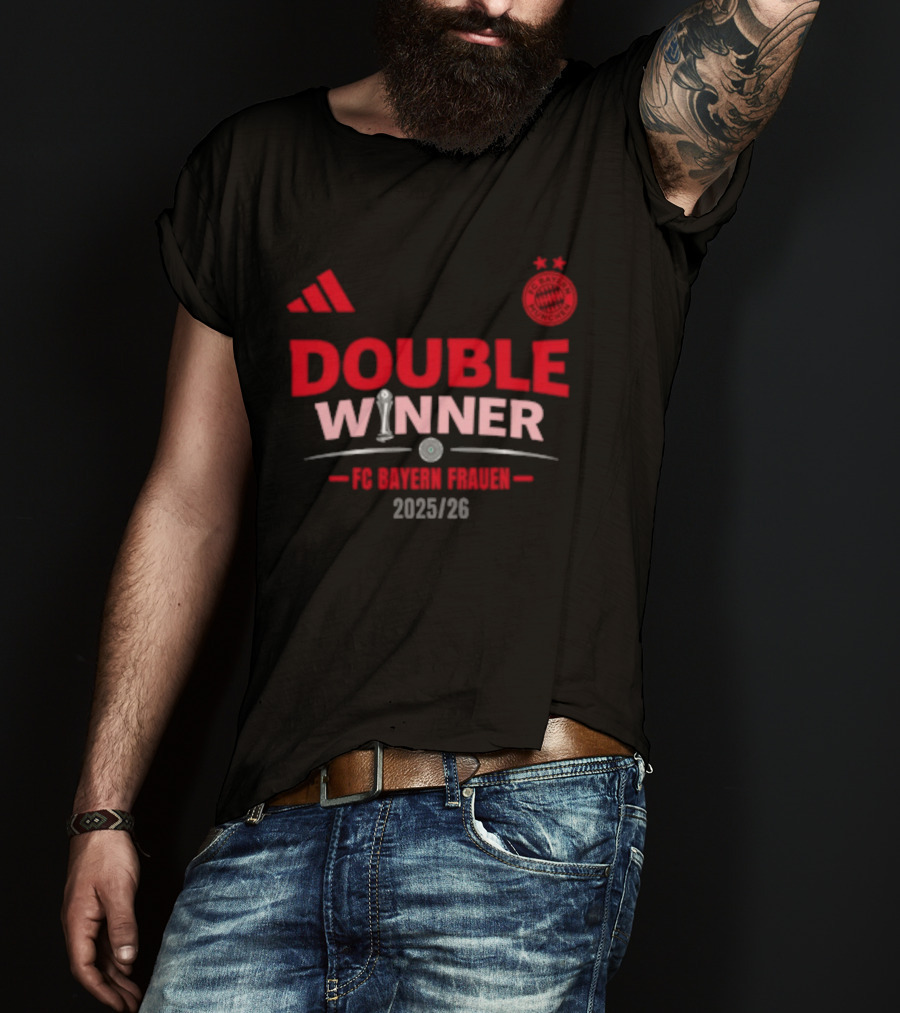 Double Winner FC Bayern Frauen 2025 26 Bundesliga Champions T-Shirt