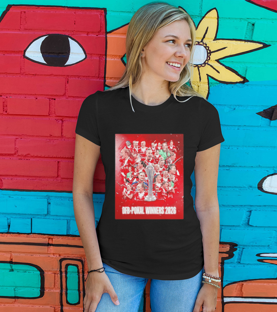 FC Bayern Frauen DFB Pokal Winners 2026 Celebration Montage T-Shirt