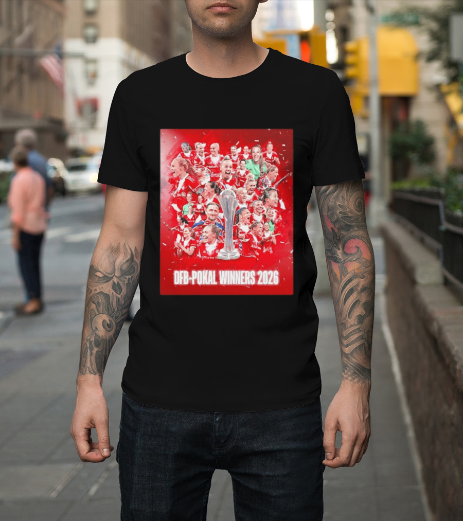 FC Bayern Frauen DFB Pokal Winners 2026 Celebration Montage T-Shirt