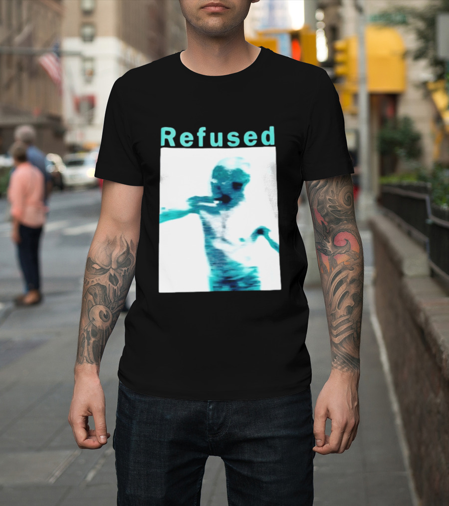 Refused Songs To The Flames Of Discontent Distorted Blue Figure T-Shirt