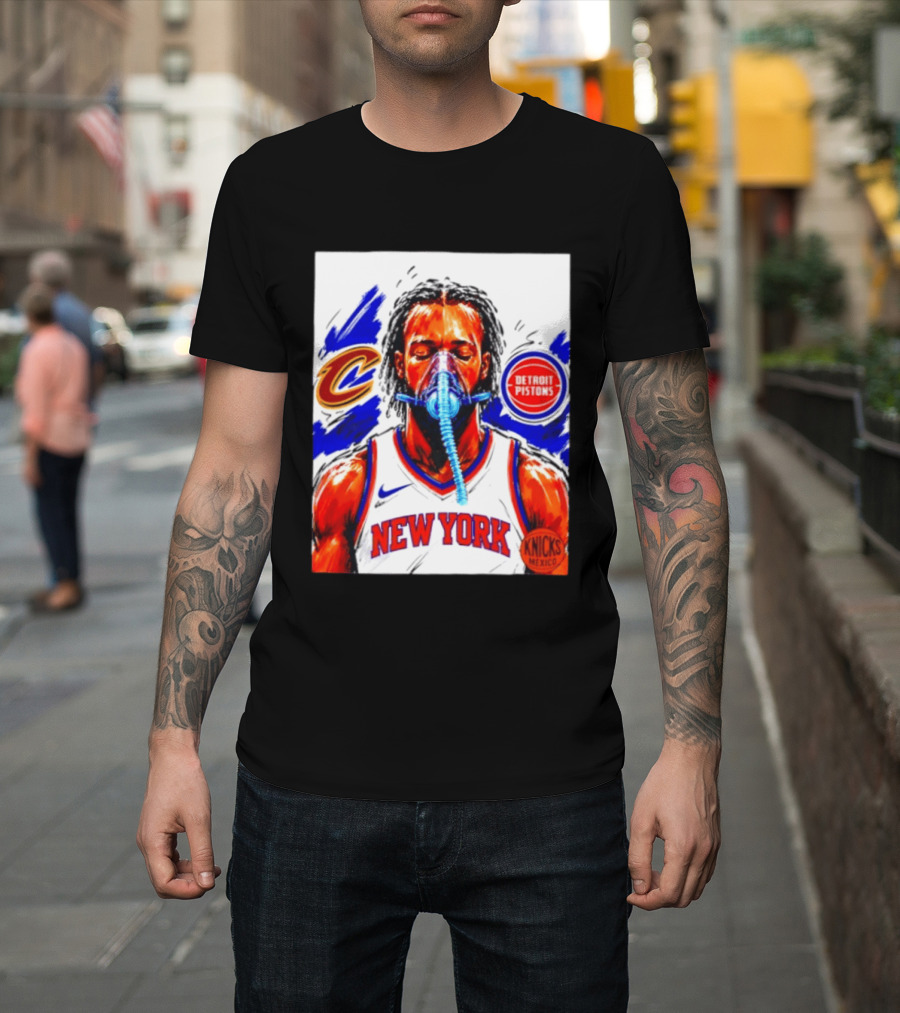 New York Knicks Jalen Brunson Vs Detroit Pistons Cleveland Cavaliers Matchup Knicks Mexico T-Shirt