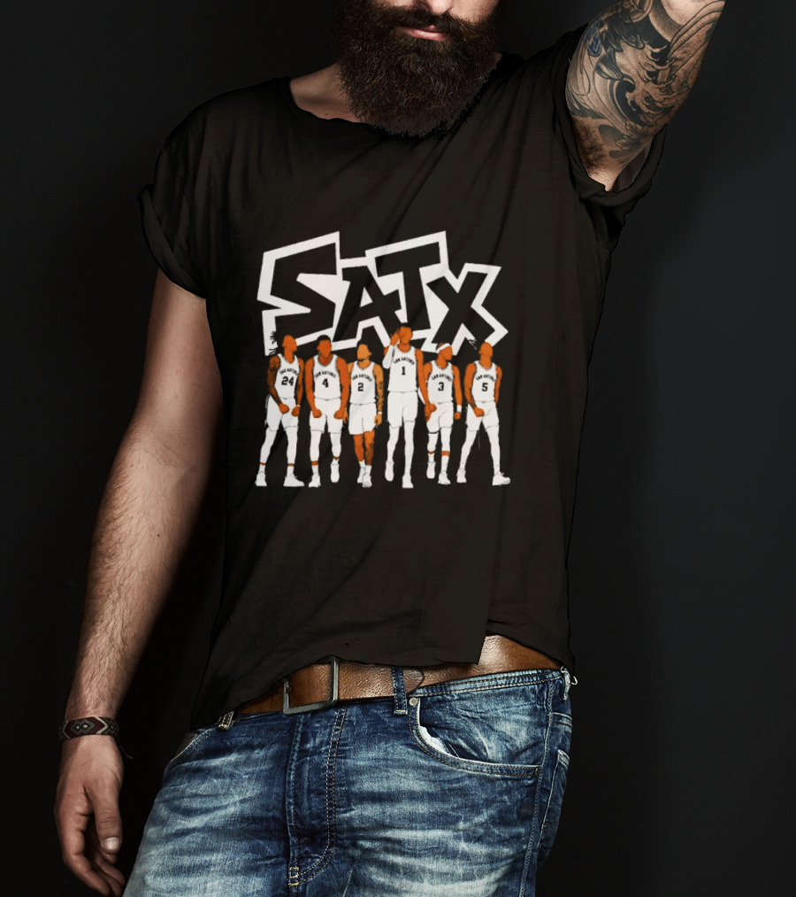SATX San Antonio Spurs Basketball Players Team Sports T-Shirt