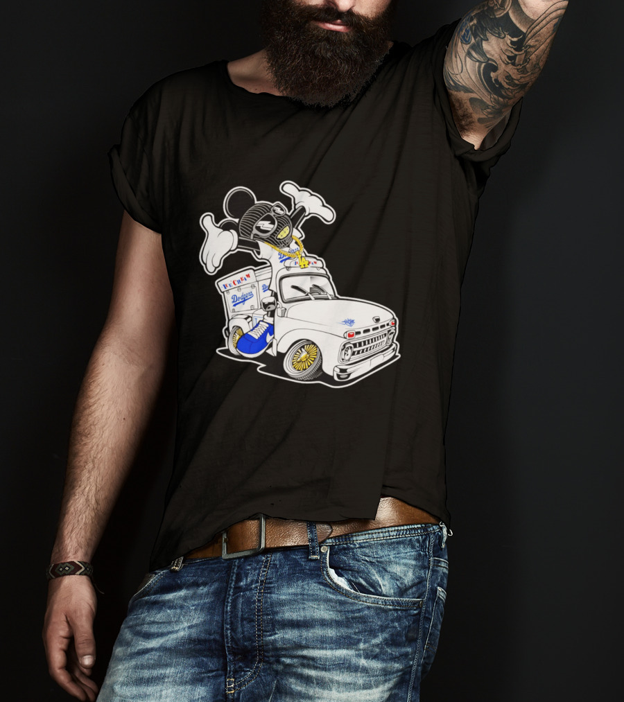 Los Angeles Dodgers Mickey Ice Cream Truck Sneaker Chain T-Shirt