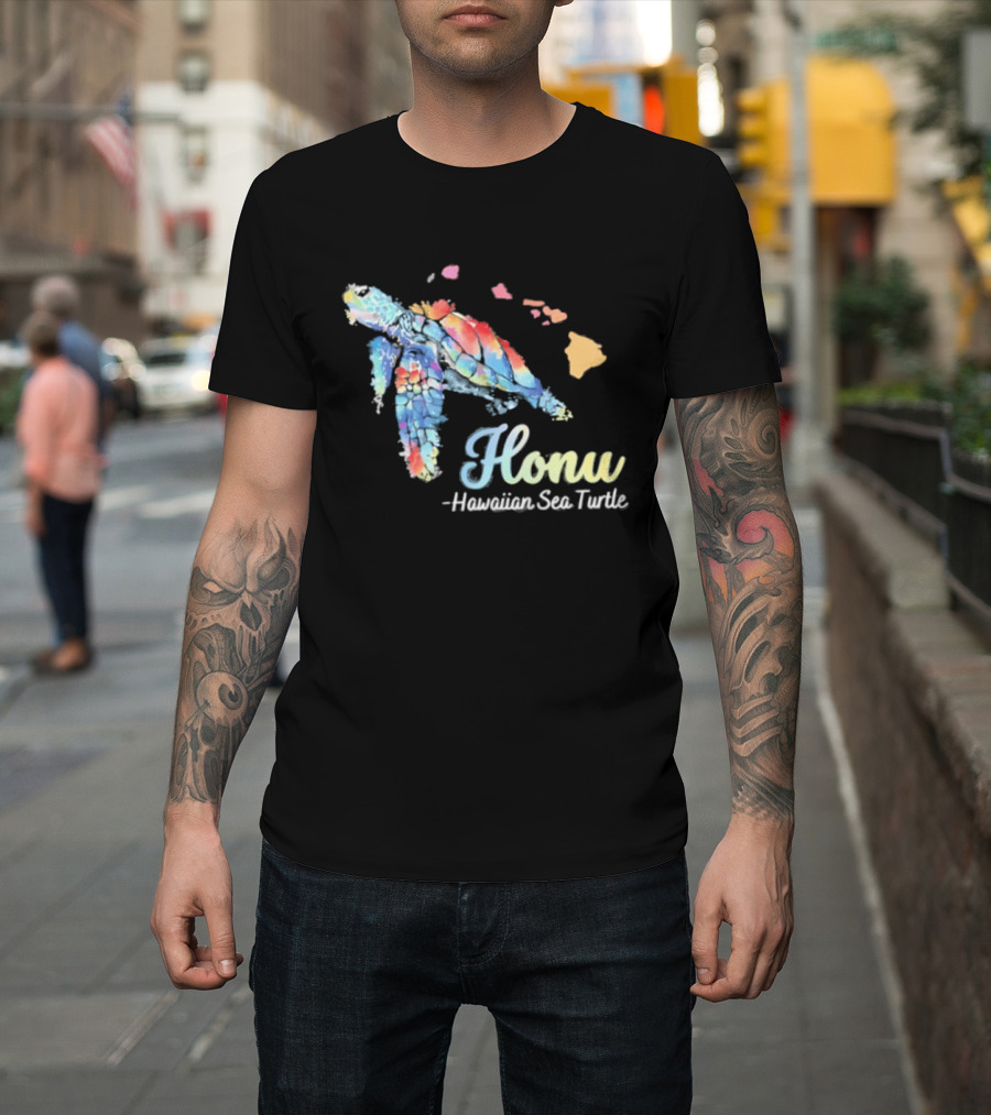 Honu Hawaiian Sea Turtle Watercolor T-Shirt