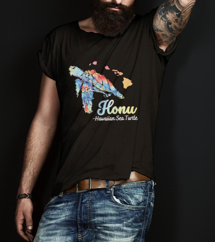 Honu Hawaiian Sea Turtle Watercolor T-Shirt