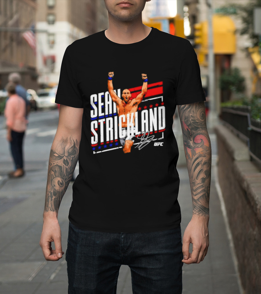 Sean Strickland UFC Fighter Star Signature Graphic UFC T-Shirt