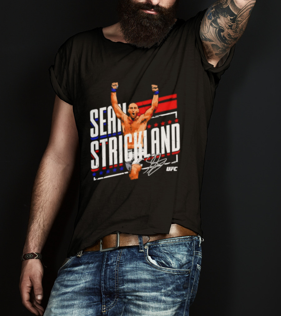 Sean Strickland UFC Fighter Star Signature Graphic UFC T-Shirt