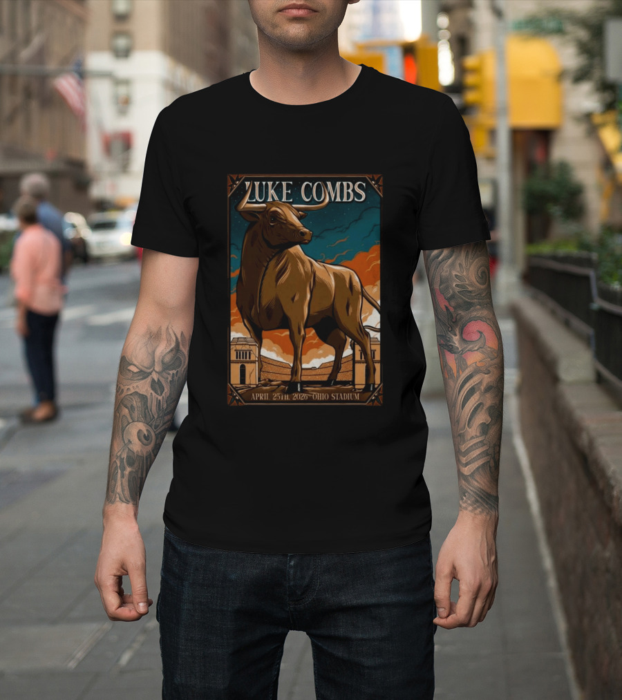 Luke Combs Ohio Stadium April 25 2026 Bull T-Shirt