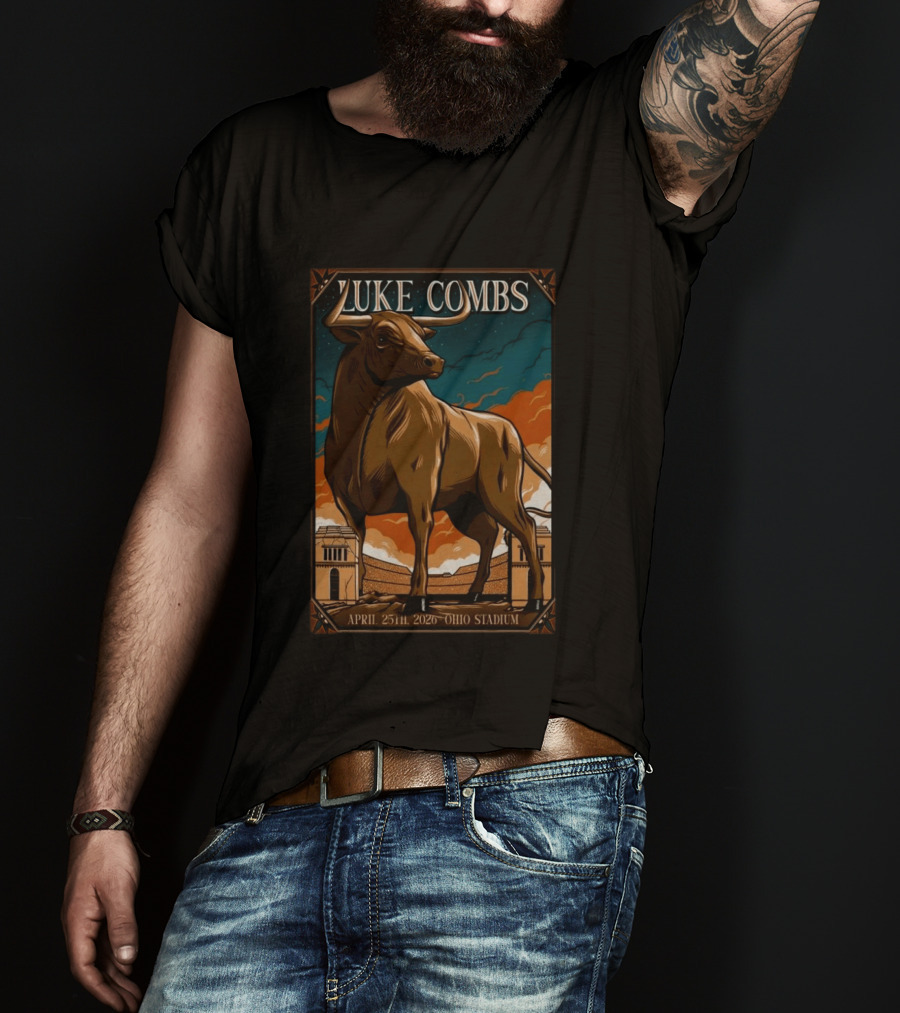 Luke Combs Ohio Stadium April 25 2026 Bull T-Shirt
