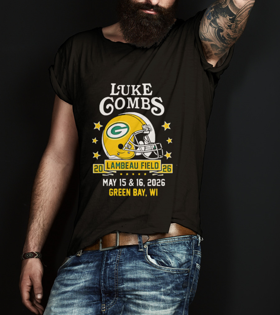 Luke Combs Green Bay Packers Tour 2026 Lambeau Field May 15 16 Green Bay WI T-Shirt