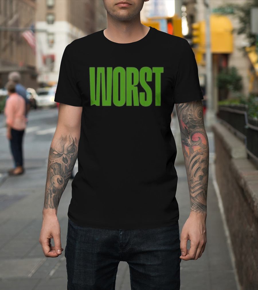 Mercha Worst Grn Text Bold Green T-Shirt