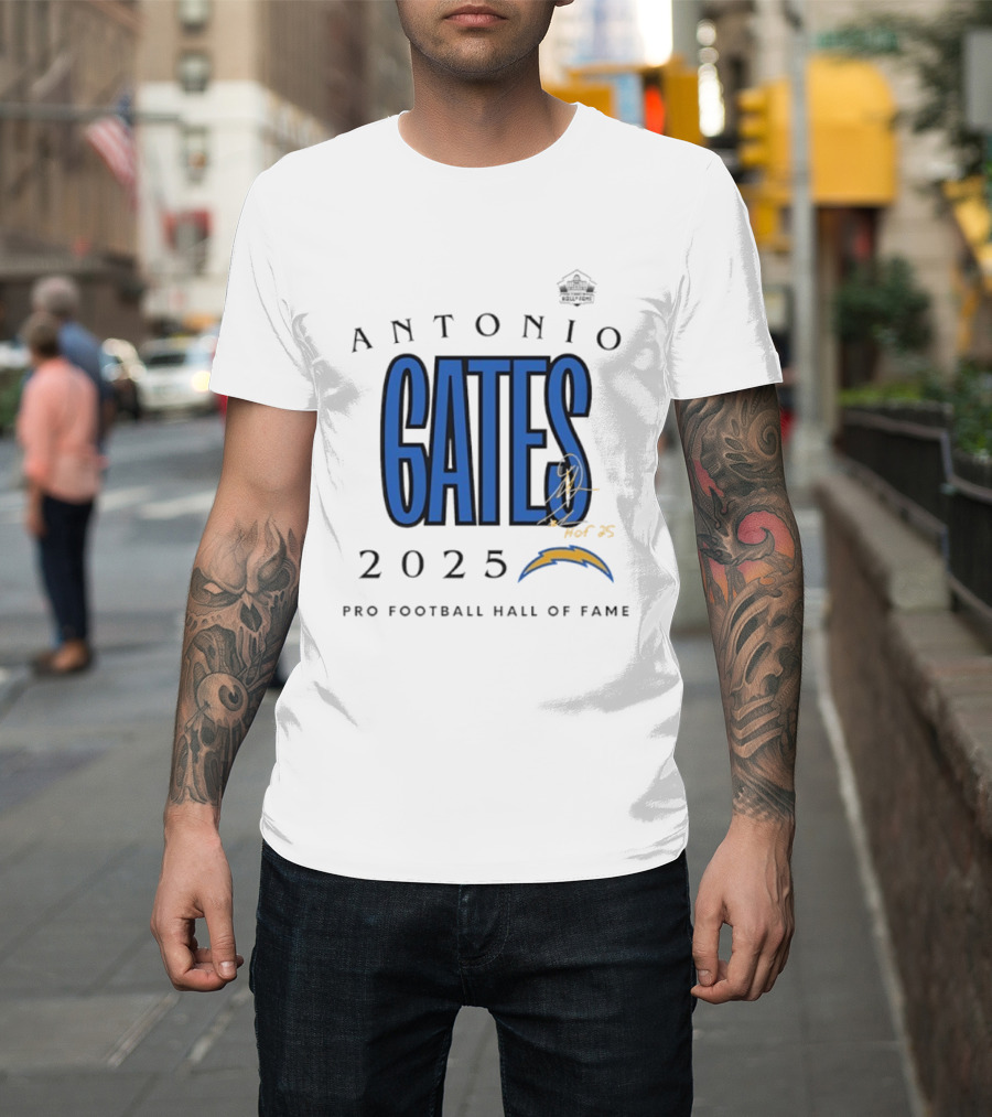 Antonio Gates Los Angeles Chargers Pro Football Hall Of Fame 2025 T-Shirt