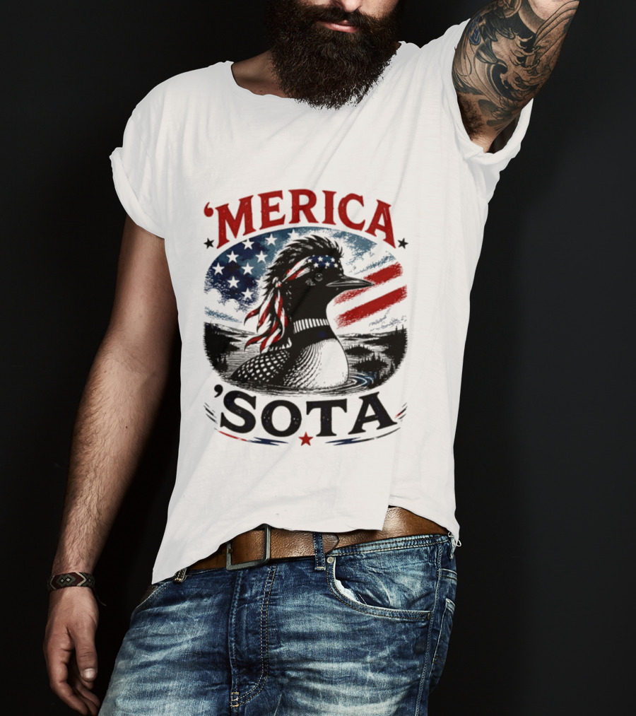 Merica 'Sota Loon Stars Stripes American Flag T-Shirt