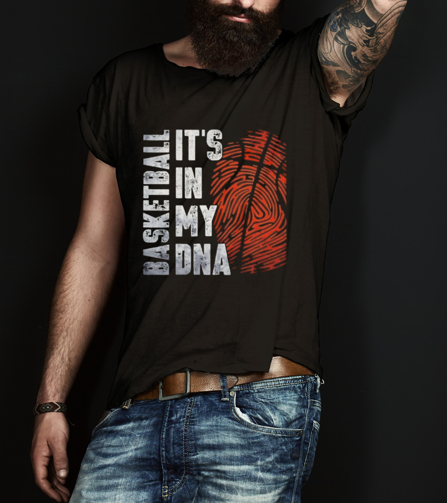 Basketball It's In My DNA Fingerprint T-Shirt