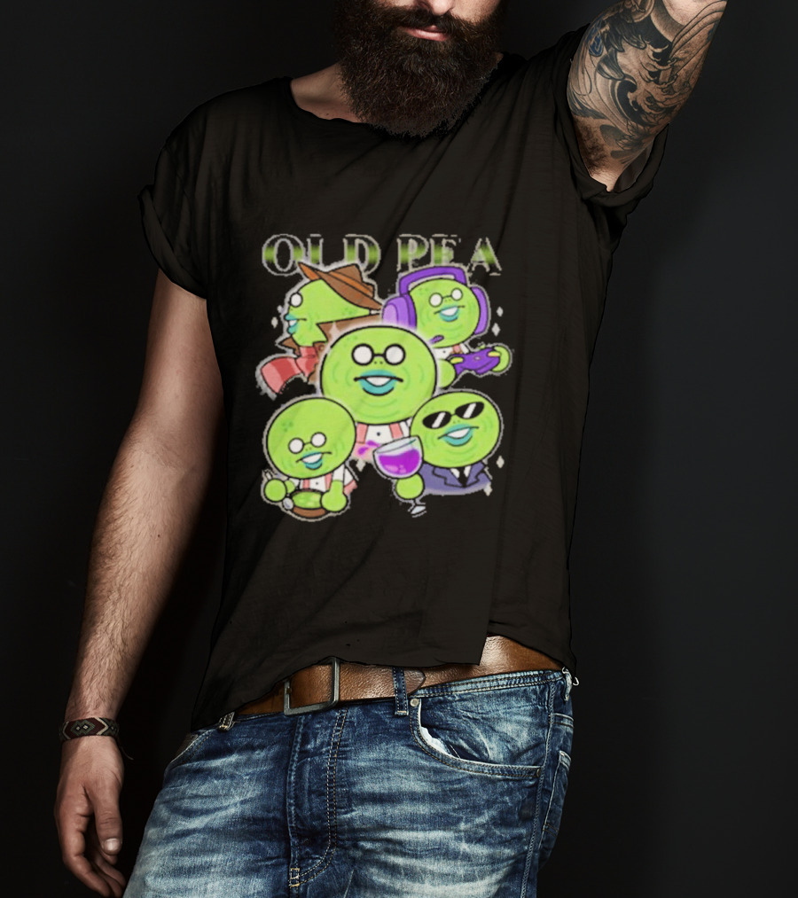 Chikn Nuggit Old Pea Glam Cartoon Characters With Sunglasses And Headphones T-Shirt