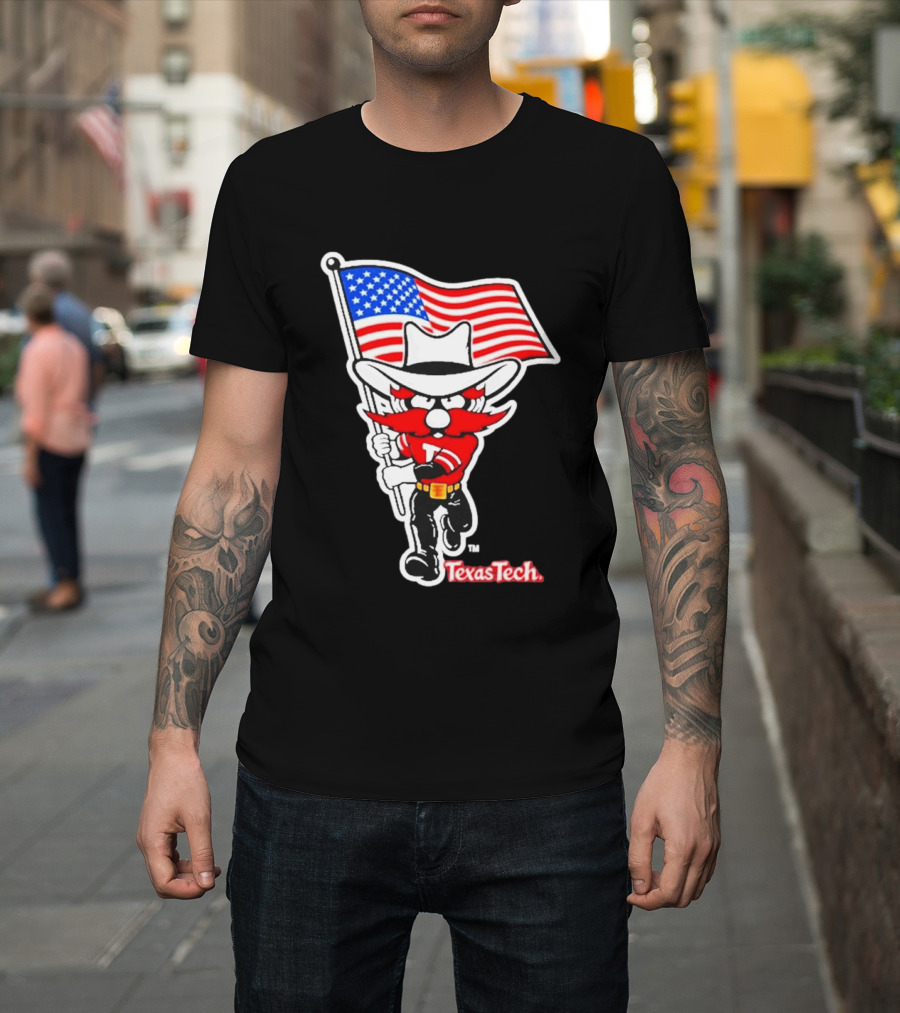 Texas Tech Red Raiders USA Flag Raider Red T-Shirt