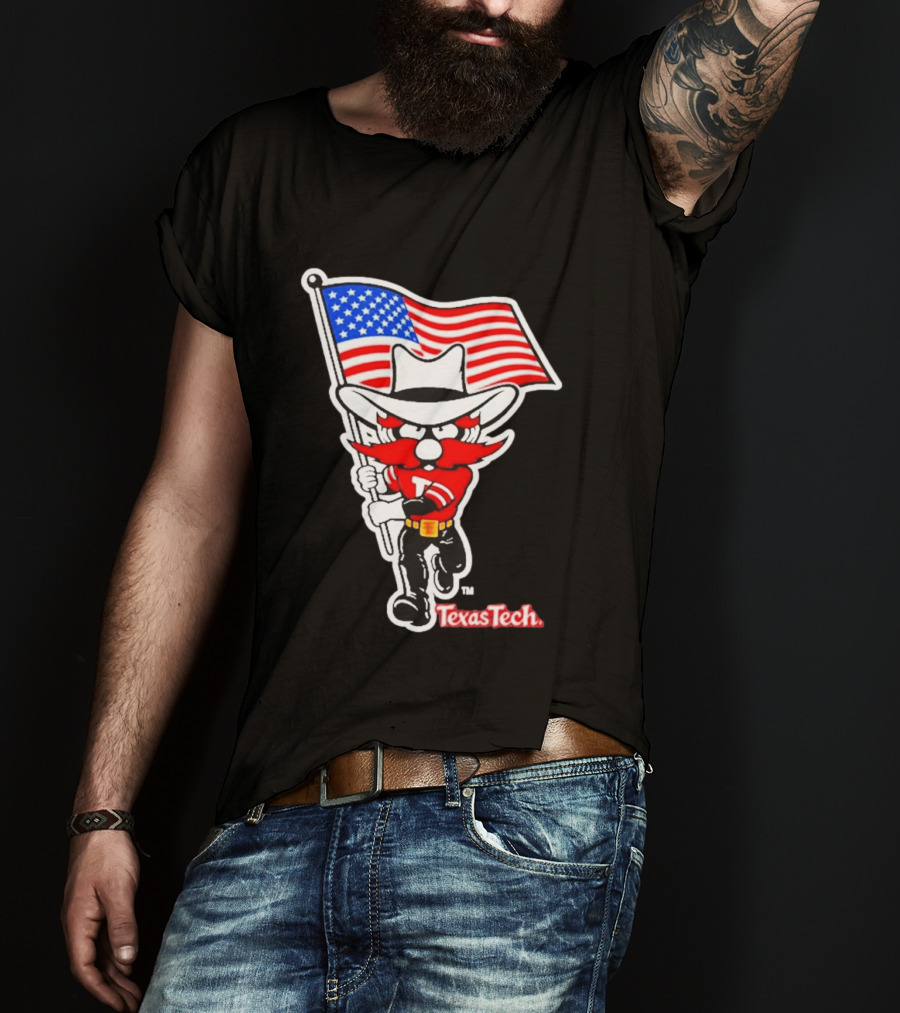 Texas Tech Red Raiders USA Flag Raider Red T-Shirt