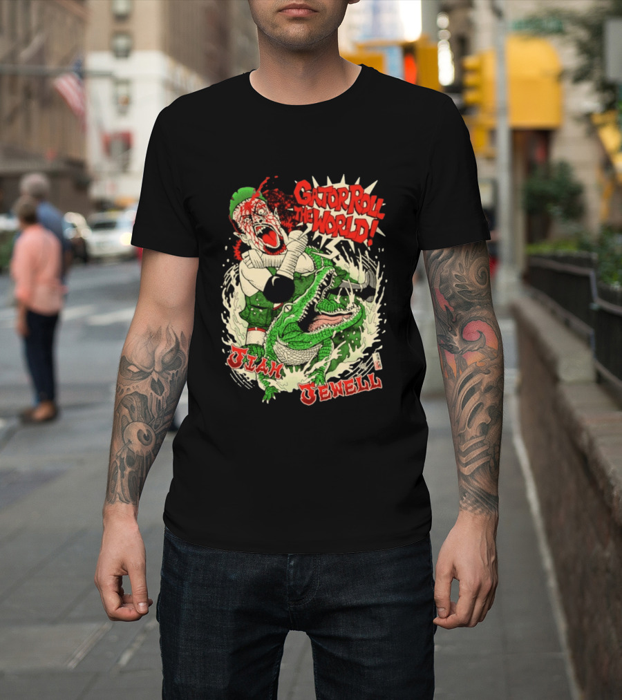 Gator Roll The World Jiah Jewell Wrestling Alligator Comic T-Shirt