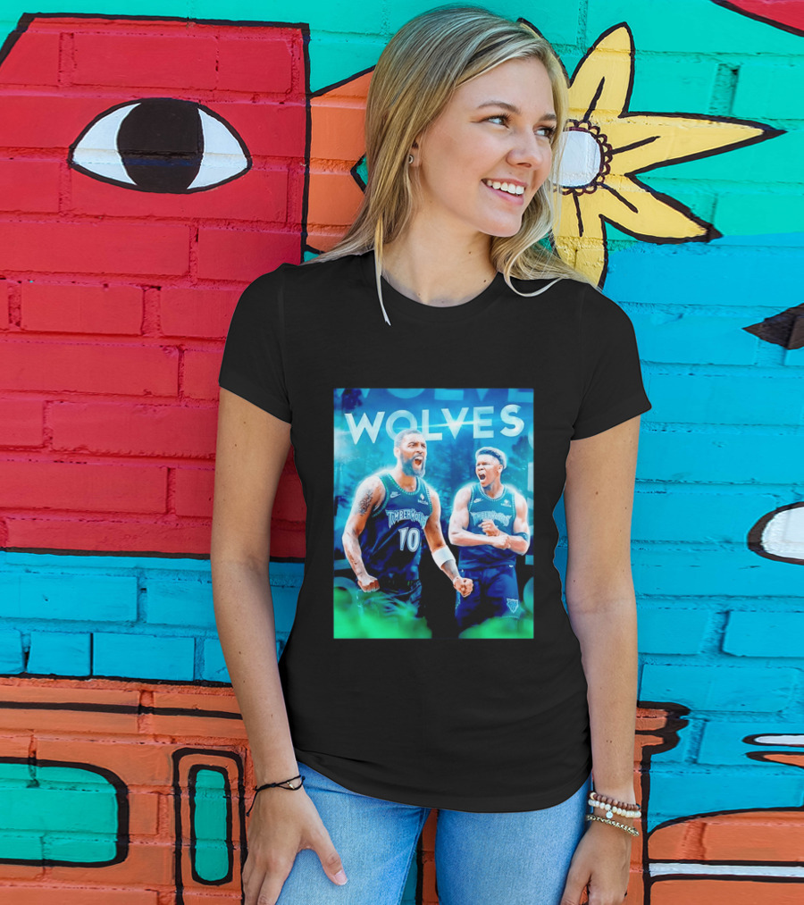 Wolves Timberwolves Kyrie Irving Anthony Edwards Basketball NBA Stars T-Shirt
