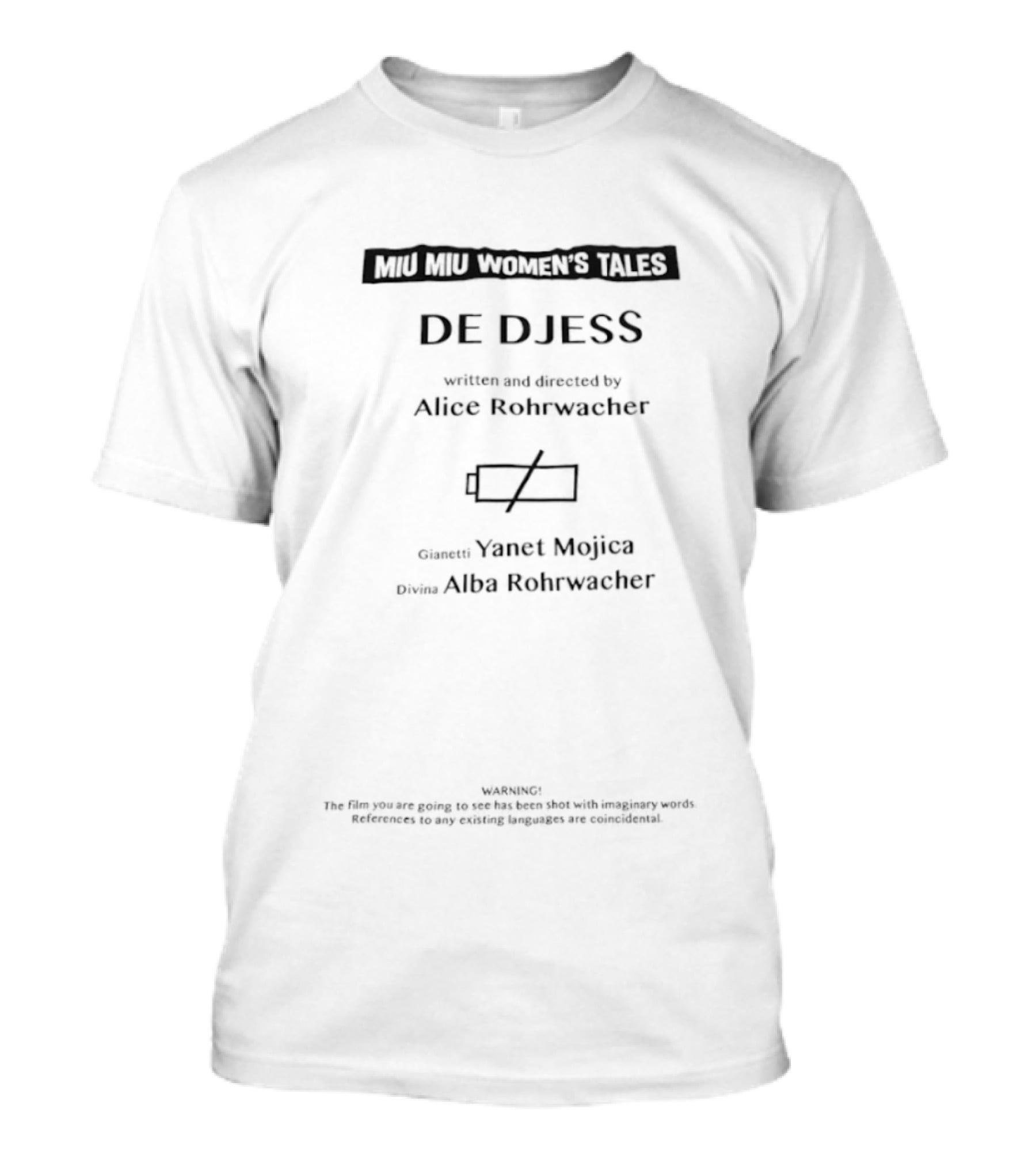 Miu Miu Women's Tales De Djess Alice Rohrwacher Yvette McJr Narr Ava Reinweaver T-Shirt