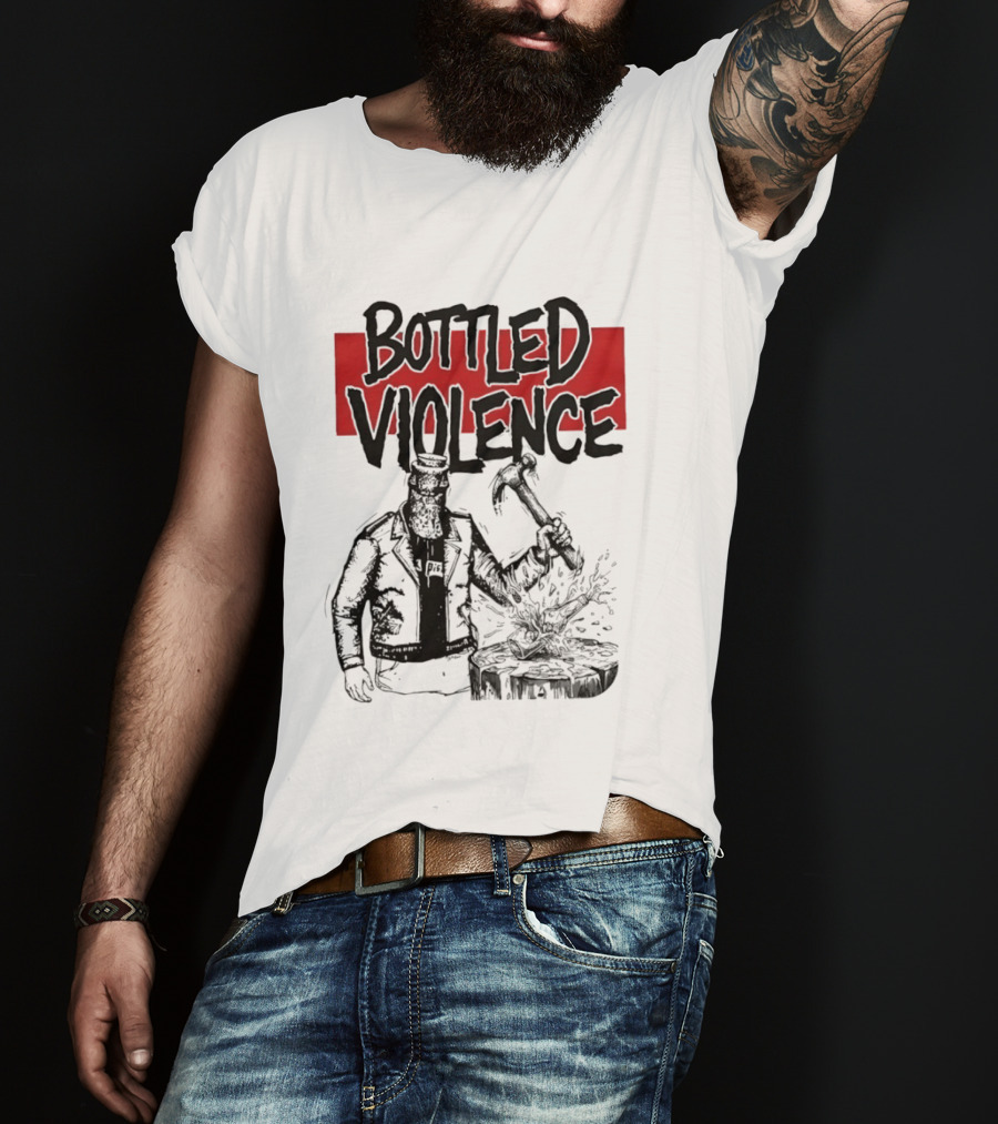 Bottled Violence Character With Hammer And Red T-Shirt